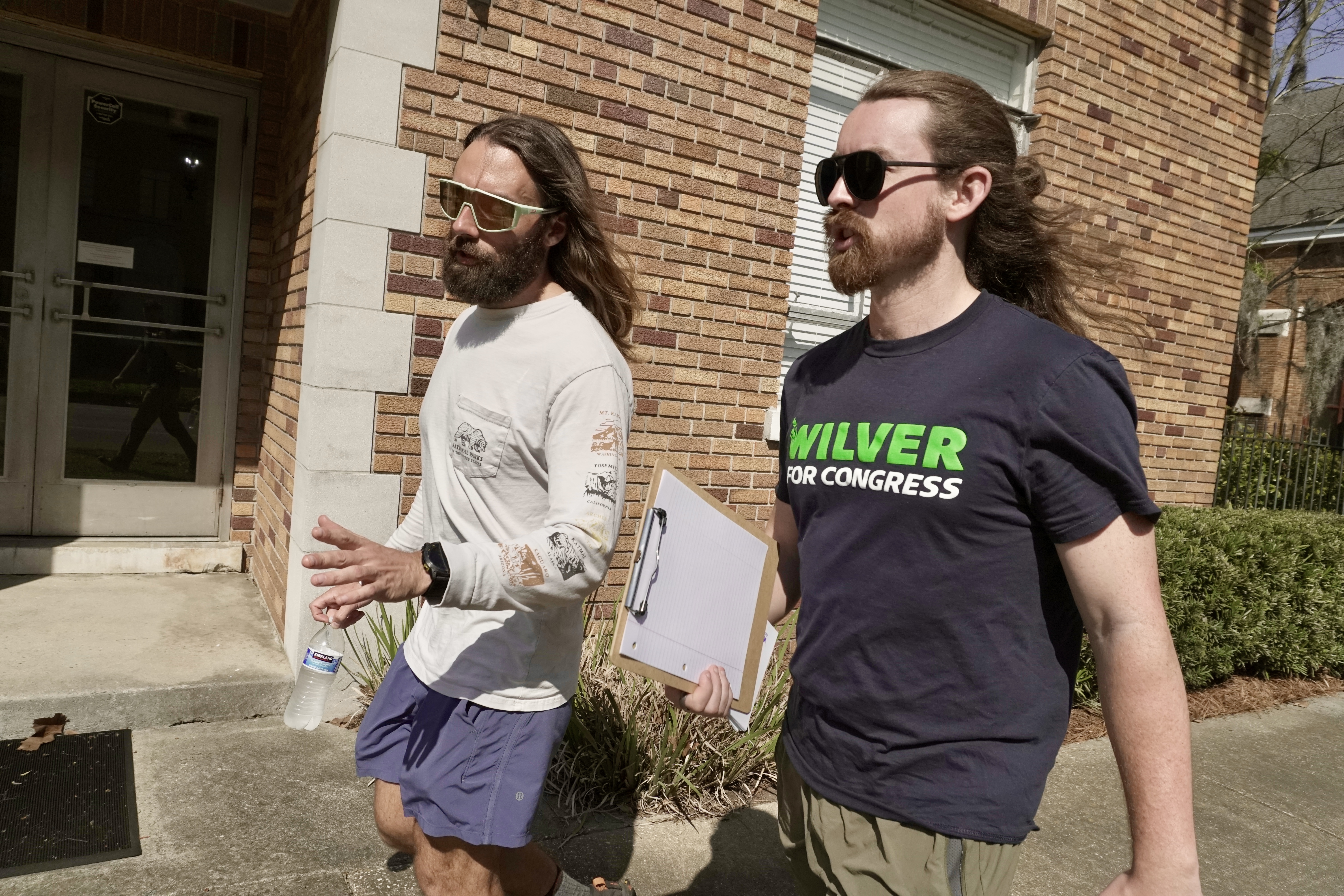 Pat talking with voters in Coastal Georgia